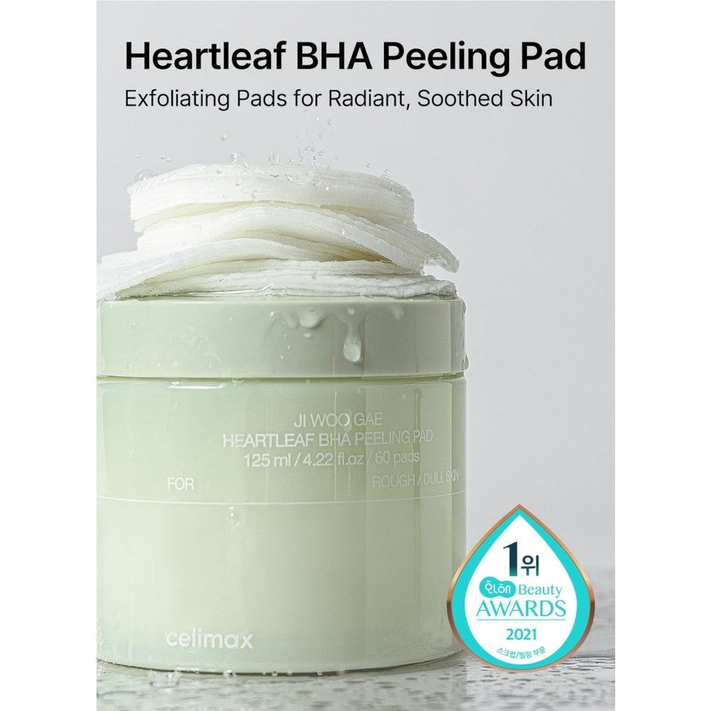 CELIMAX Ji.Woo.Gae Heartleaf BHA Peeling Pad 125ml 60ea