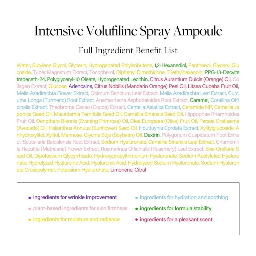 d'Alba Intensive Vegan Volufiline Spray Ampoule, 50mL | premium elasticity care treatment, 50,000ppm Volufiline ampoule, ultimate skin-firming