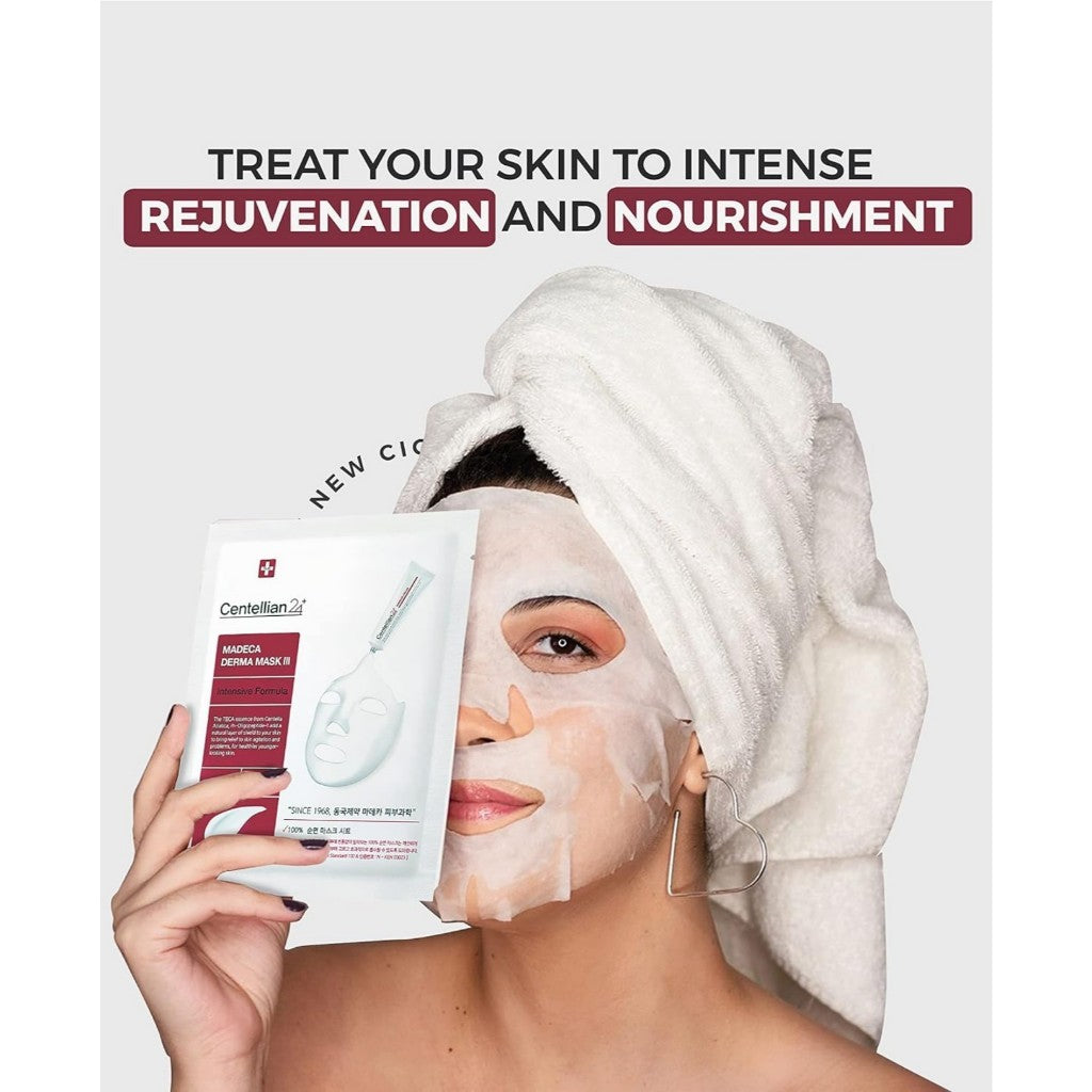 CENTELLIAN 24 Madeca Derma Face Mask (1box = 10pc)  Soothing Cotton Sheet Mask for Sensitive