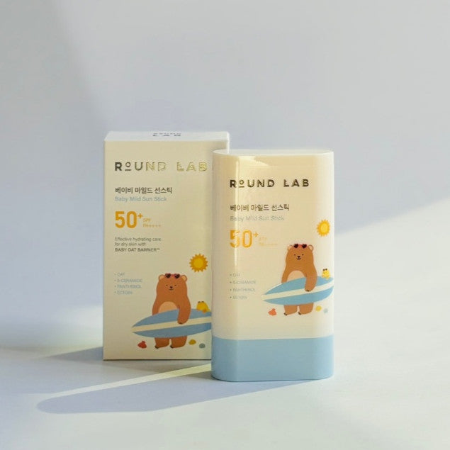 Protector solar infantil ROUND LAB Baby Mild (2 tipos) Sun Stick, 21 g / Sun Cushion, 16 g | FPS 50+ PA++++