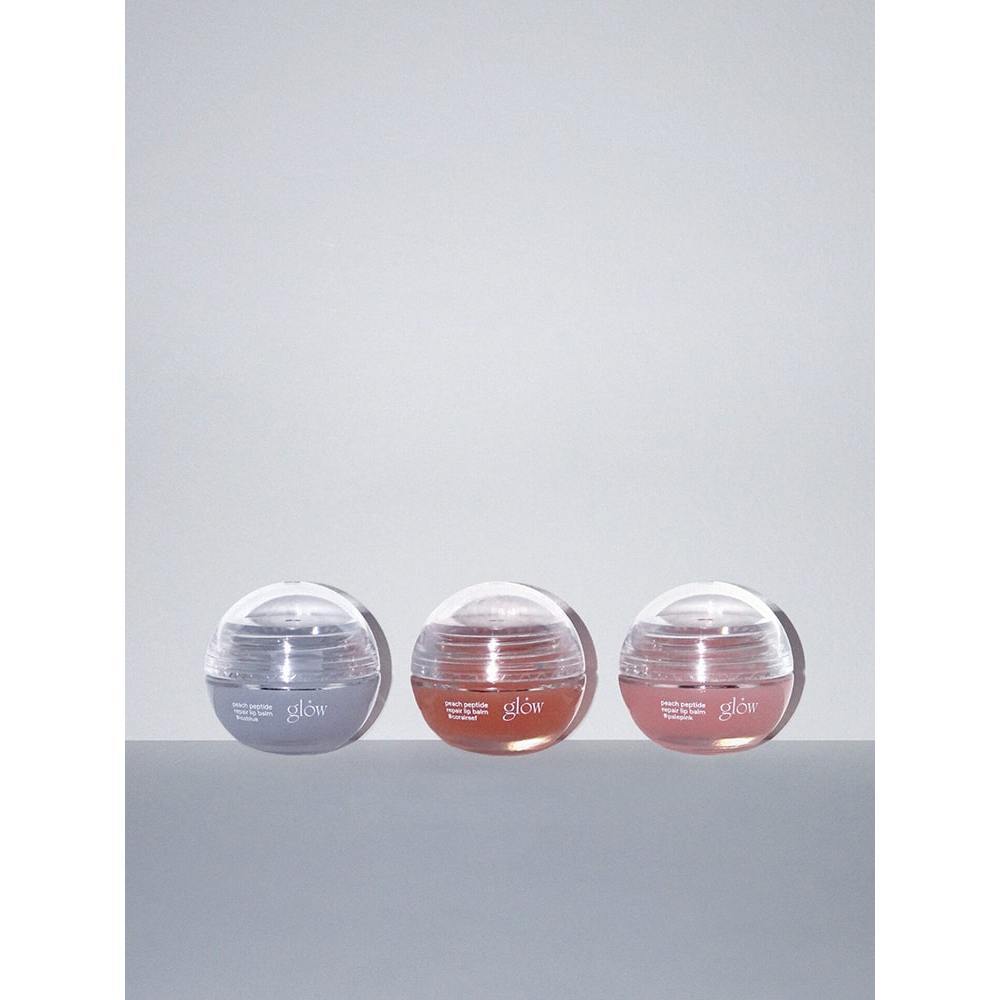 Bálsamo labial com peptídeos de pêssego GLOW, 3 fragrâncias