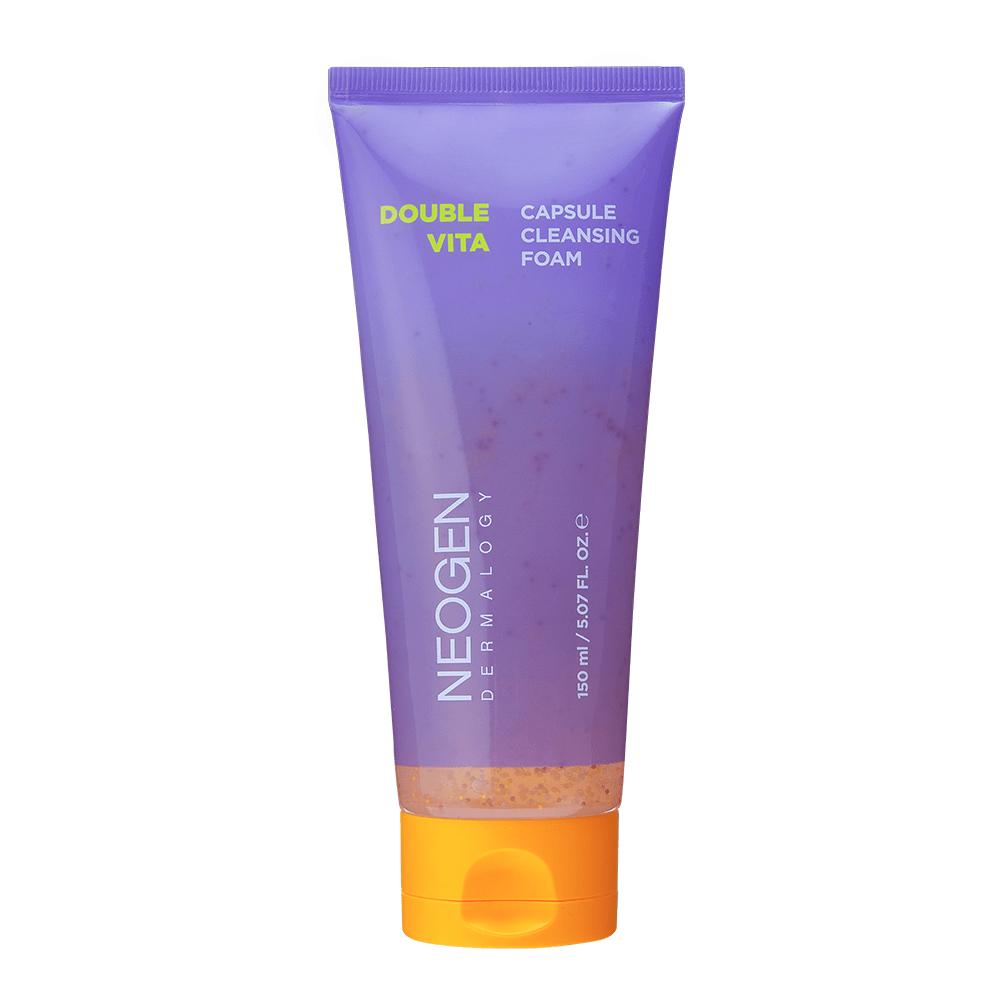 Purple NEOGEN Double Vita Capsule Cleansing Foam tube with an orange cap