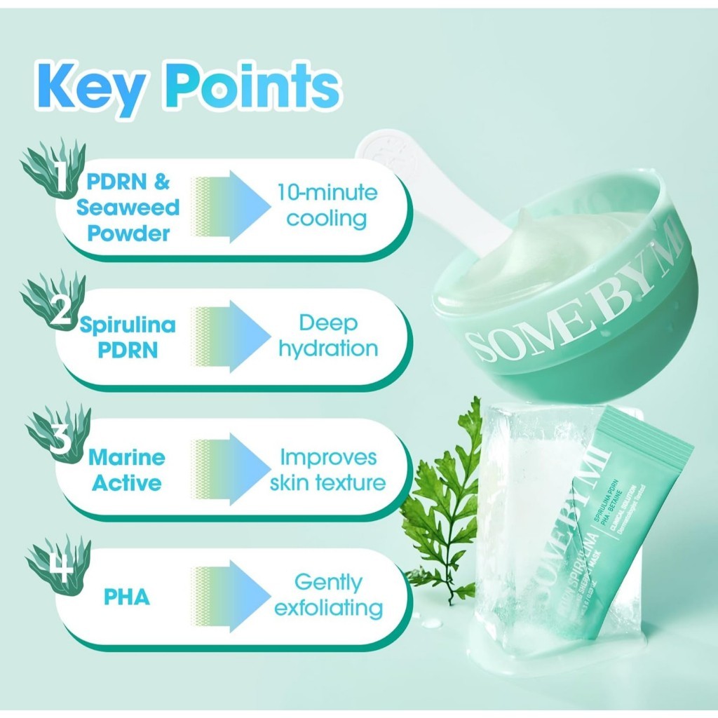 [NEW] SOME BY MI PDRN Spirulina Soothing Sherbet Mask, 10 Sticks (1g*10ea)