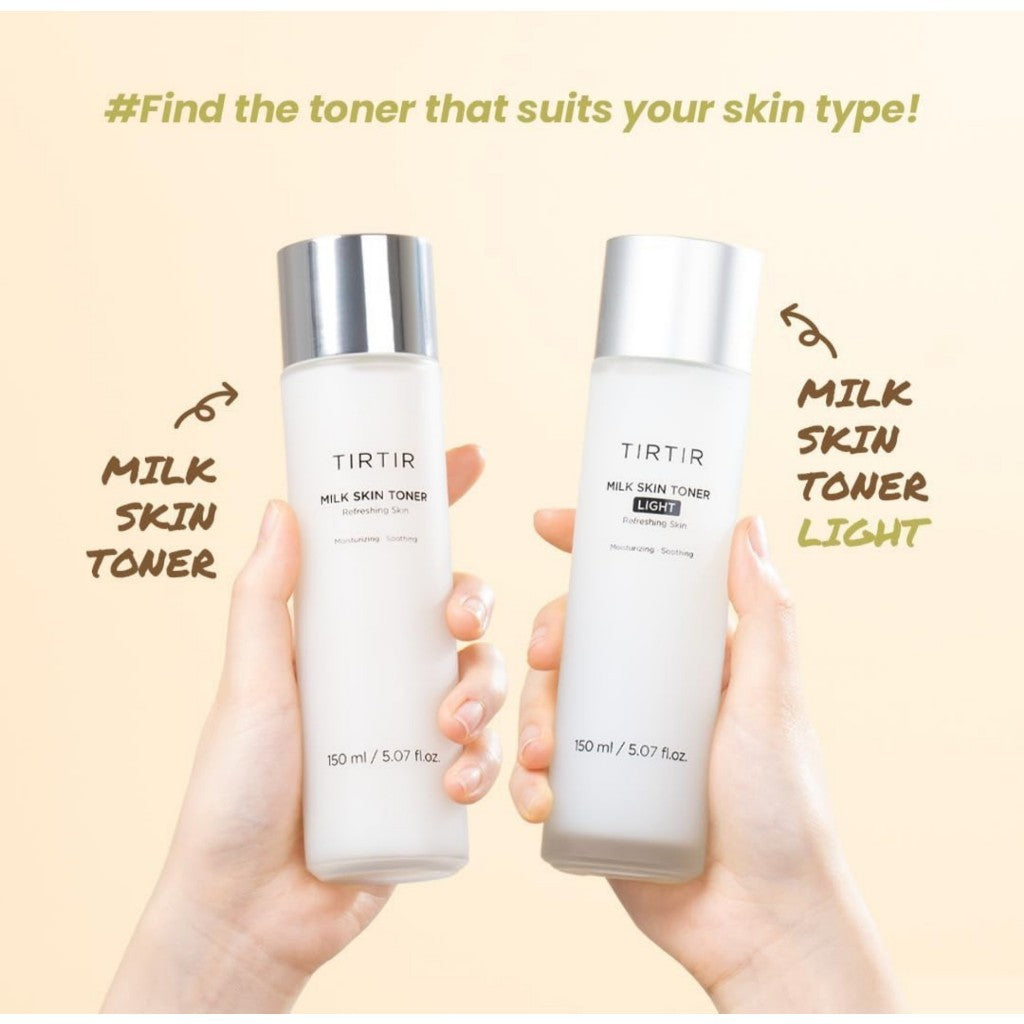 TIRTIR Milk Skin Toner Light (50mL / 150mL) | Instant Hydration with 4% Niacinamide, Pore-tightening, Vegan toner for Acne-prone