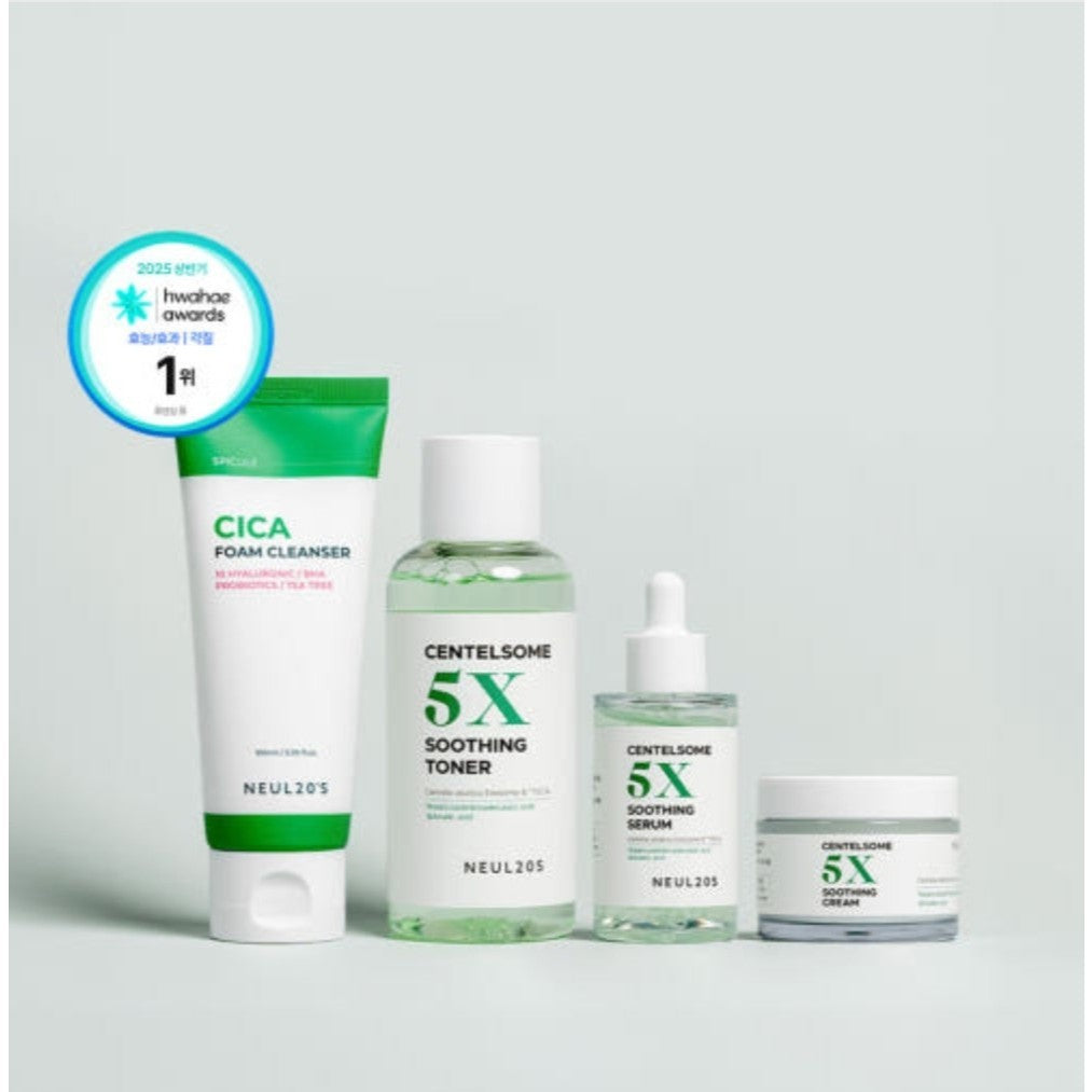 [SET] NEUL20s Centelsome 5X Soothing (Foam + Toner + Serum + Cream) Set