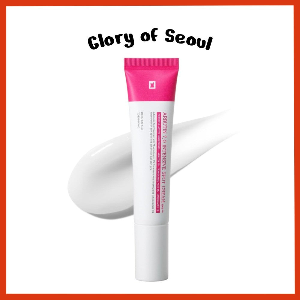 TOSOWOONG Arbutin 7% Intensive Spot Cream, 20mL with 70,000ppm Arbutin, 3% Tranexamic Acid, 1% Niacinamide