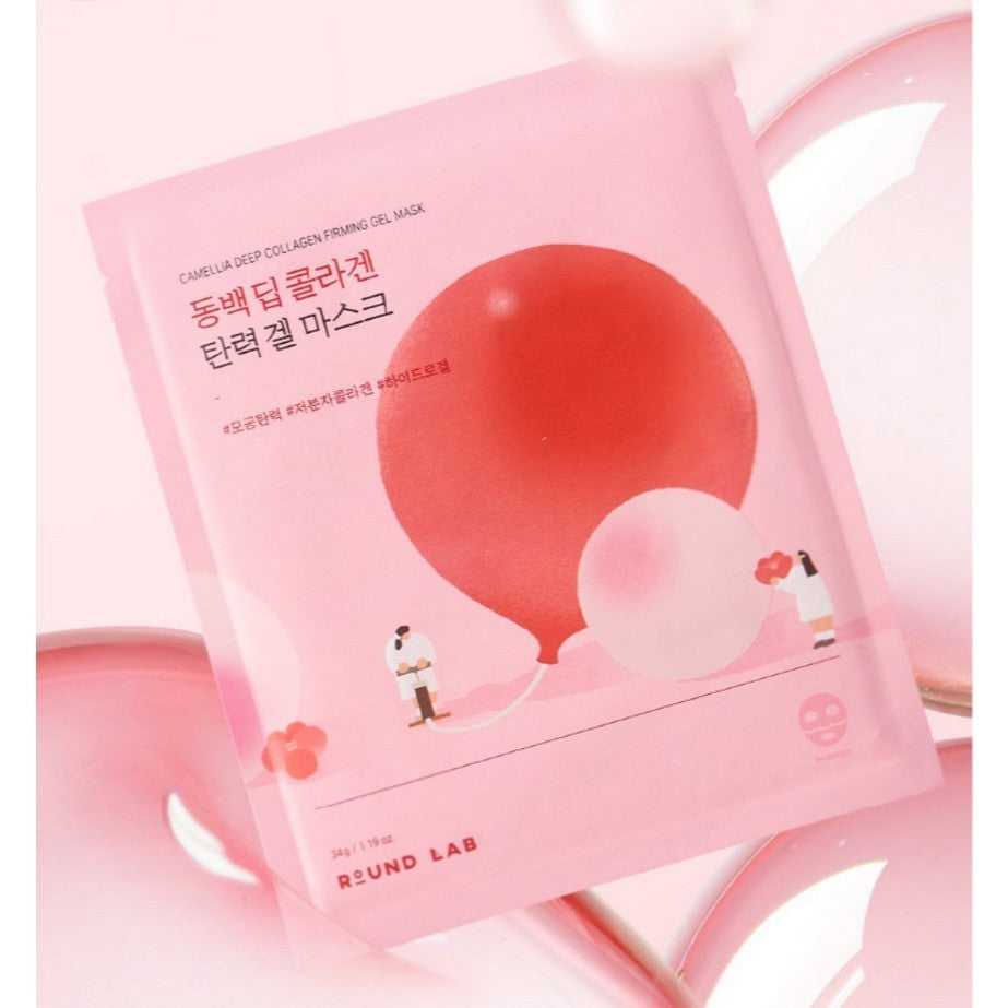 [NEW] ROUND LAB Camellia Deep Collagen Firming Gel Mask (1 Pack=4 sheets / 1 sheet)