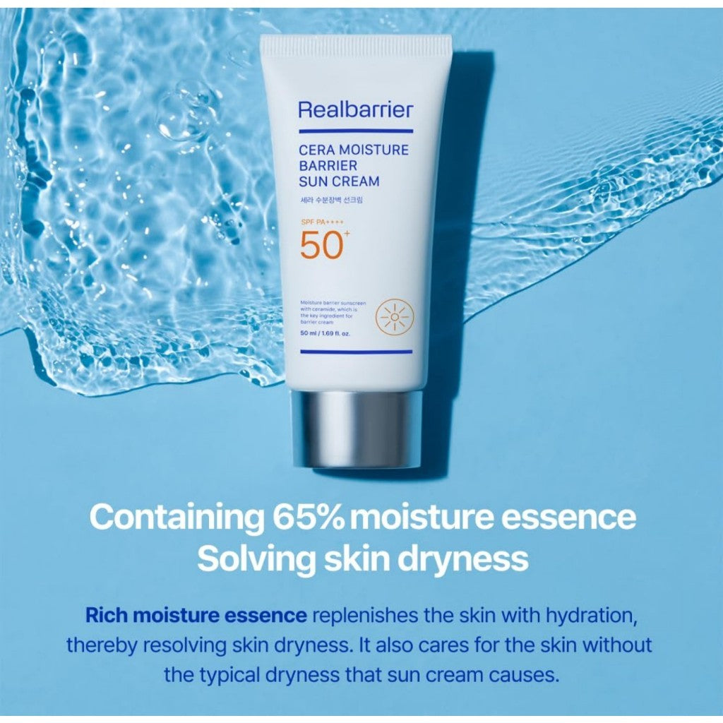 REAL BARRIER Sun Cream SPF50+ PA++++ 50mL 4options (Cera Moisture Barrier, Cica green ton-up, Aqua soothing, Peach Fit tone-up)