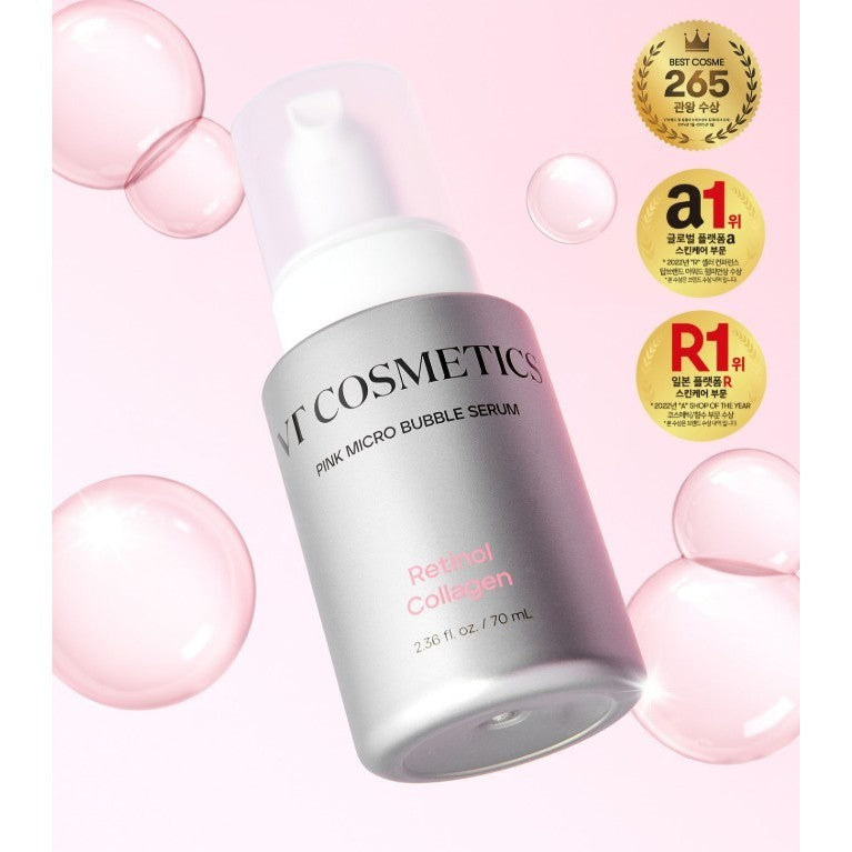 VT Micro Bubble Serum 70ml (3 Types) │ Retinol Collagen / PDRN Hyaluronic / Niacinamide Glutathione