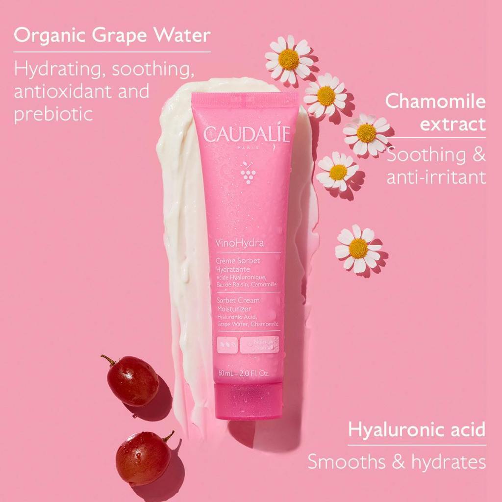 Caudalie VinoHydra Sorbet Cream Moisturizer with Hyaluronic Acid 60ml