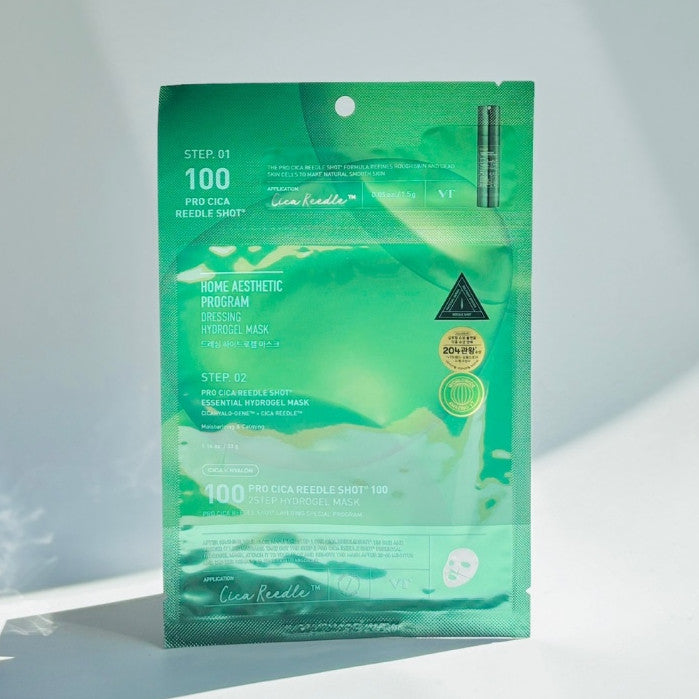 VT Reedle Shot 100 2-Step Hydrogel Mask (Step 1: 1.5 g / Step 2: 33 g) 5 Types (Reti-A / Collagen / Pro Cica / Vita-Light / Hydrop)