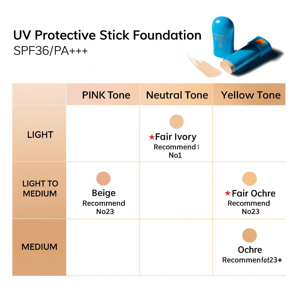 Shiseido UV Protective Stick Foundation SPF36 PA+++ (4 Shades) │ Beige / Fair Ochre / Ochre / Fair Ivory