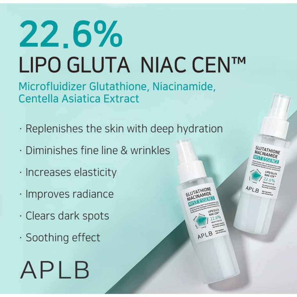 APLB Glutathione Niacinamide Mist Essence, 105mL | LIPO GLUTA NIAC CEN™ 22.6%