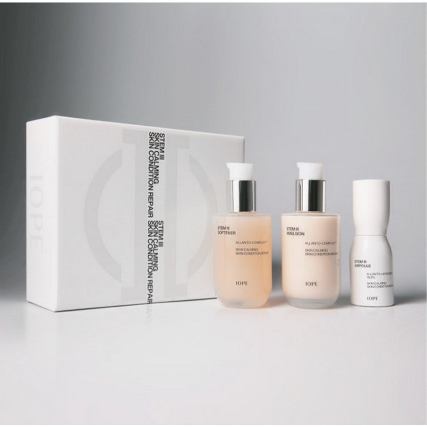 [SET] IOPE STEM III Skin Care Gift Set │ Softener 80ml + Emulsion 80ml + Ampoule 30ml
