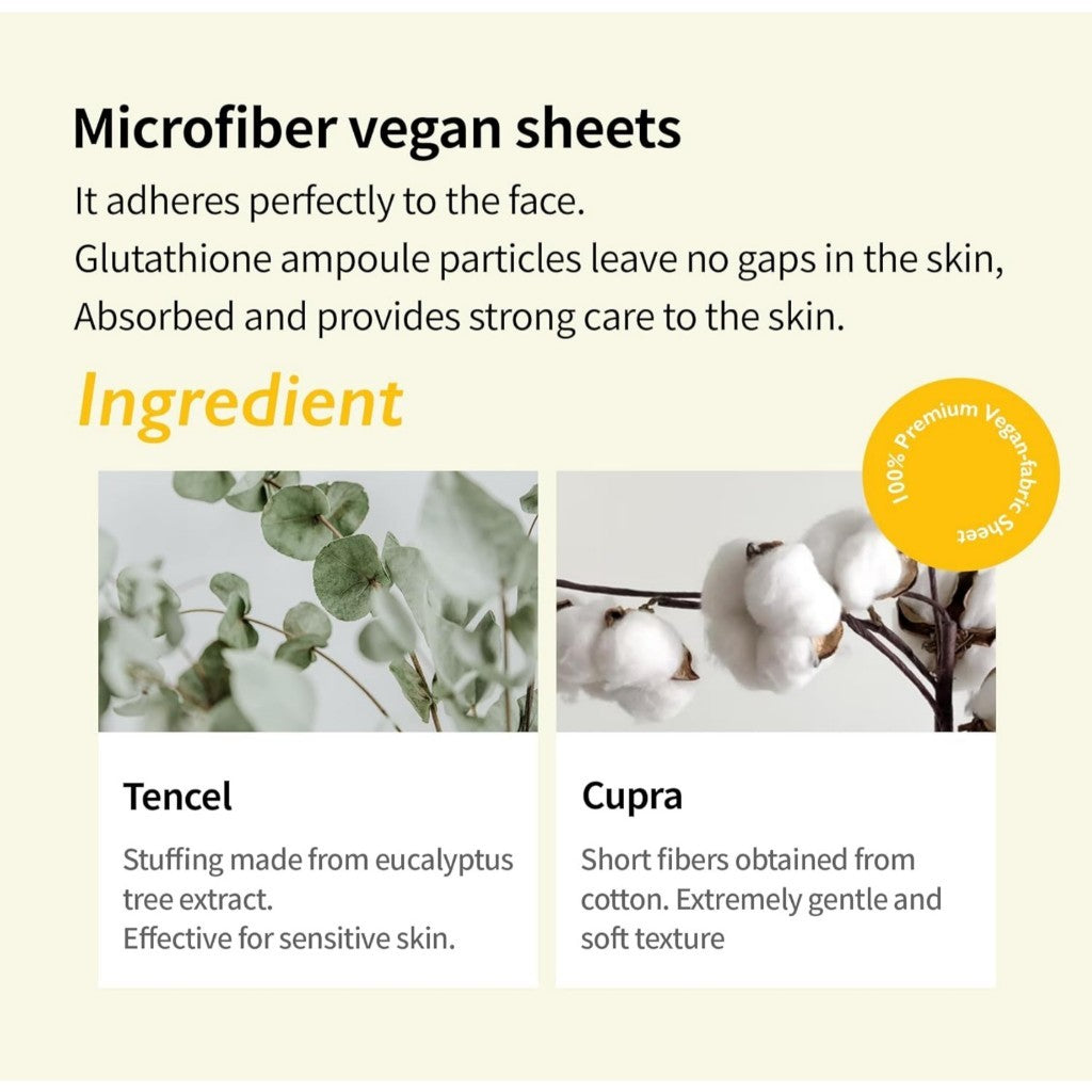 Genabelle Glutathione Brightening Ampoule Mask, 5 Sheets/1box