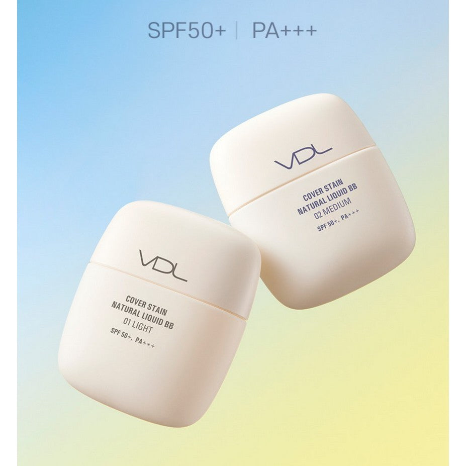 VDL COVER STAIN Natural Liquid BB, 50mL | SPF50+ PA+++ (2 colors)