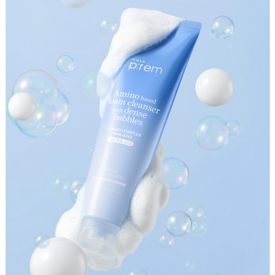 MAKE PREM Safe Me Amino Refresh Cleansing Foam 150mL / mini cleansing balm 20ml