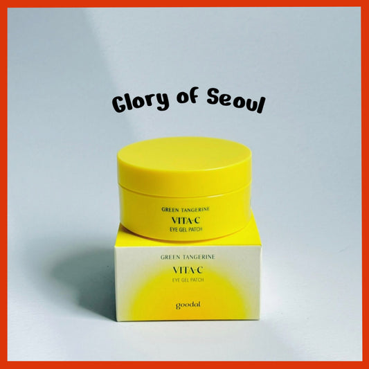 GOODAL Green Tangerine Vitamin C Moisturizing Eye Patch, 5-minute, Hydrating Gel Patch (60 sheets) Korean Skin Care K-Beauty