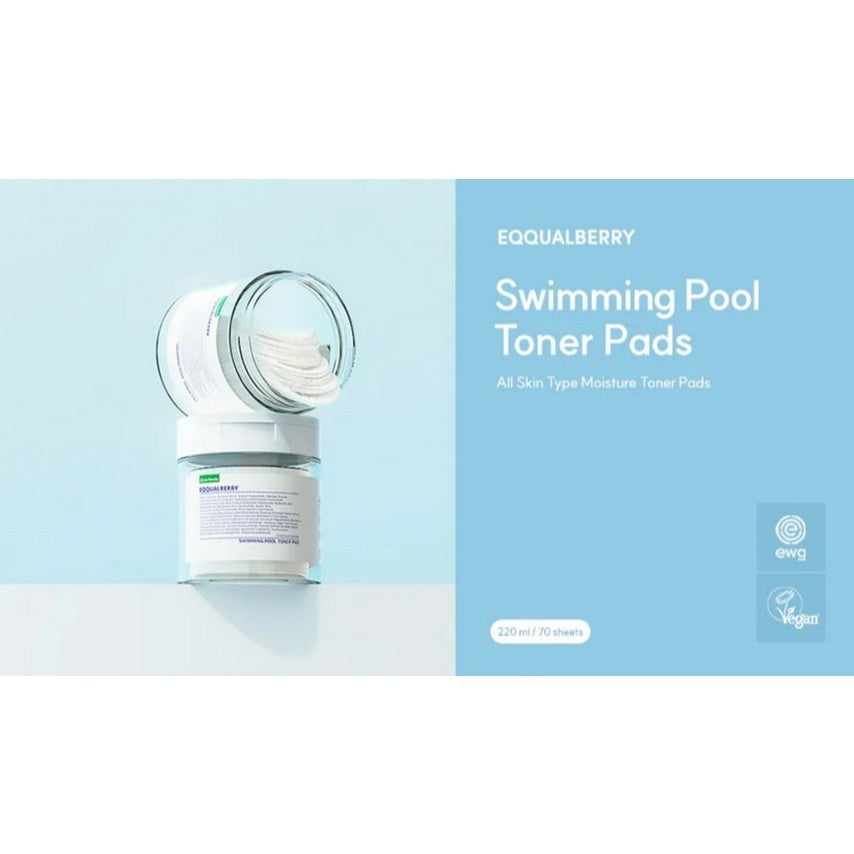 EQQUALBERRY Vegan Swimming Pool Toner Pads (70 Pads)