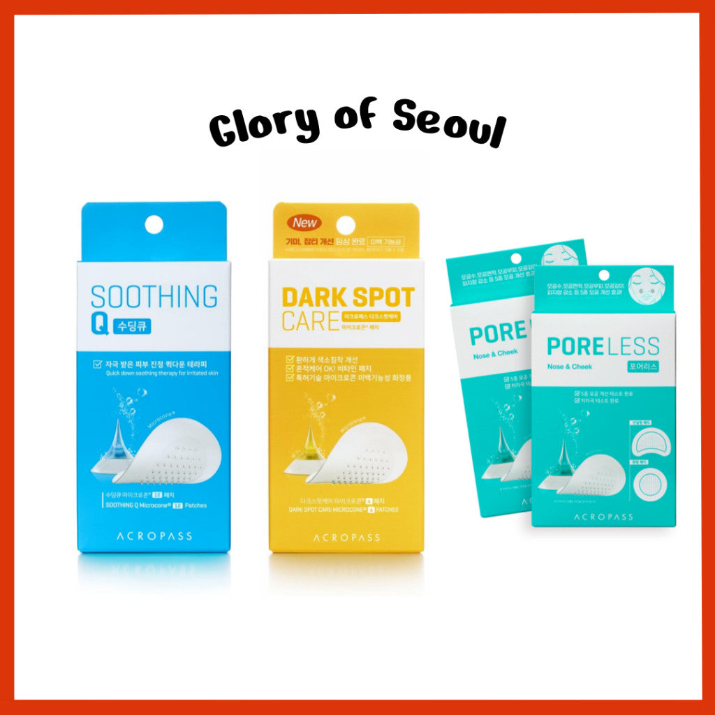 ACROPASS Patches 3Type (Soothing Q Microcone Patch (12 Patches) / Dark Spot Care 6P / Poreless Patches 4P)