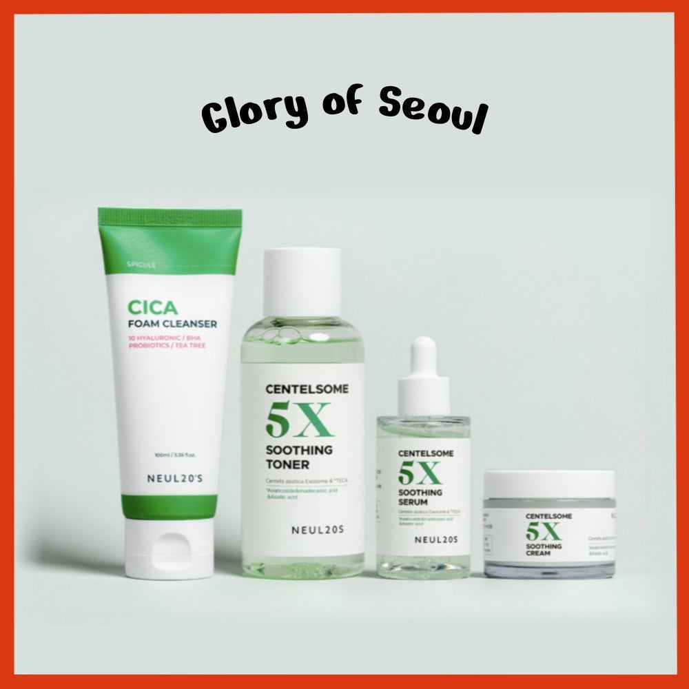 [SET] NEUL20s Centelsome 5X Soothing (Foam + Toner + Serum + Cream) Set