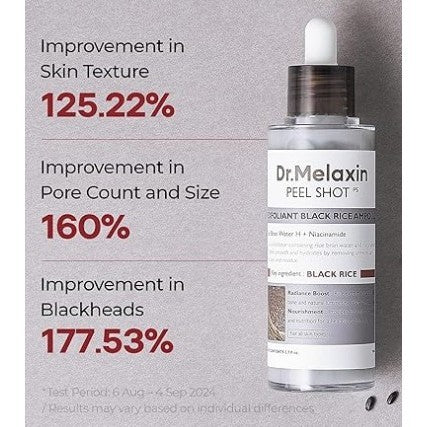 Dr.melaxin Peel Shot Exfoliating Ampoule 80ml 2type(White Rice, Black Rice)