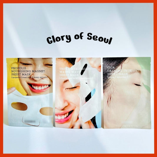 Mask Pack Pure Fit Cica Calming True/Propolis Nourishing/TRIPLE HYALURONIC WATER WAVE SHEET MASK