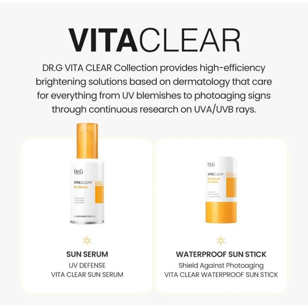 Dr.G VITA CLEAR SUN SERUM, 50mL / WATER PROOF SUNSTICK, 21g (SPF50+/PA++++)