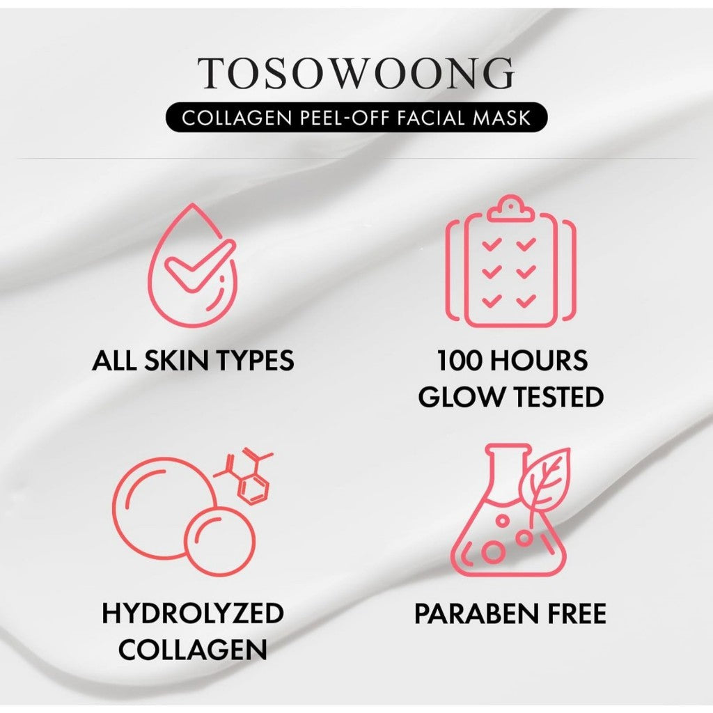 TOSOWOONG Real Collagen Fit, 50mL | Hydrolyzed Collagen Wrapping Mask