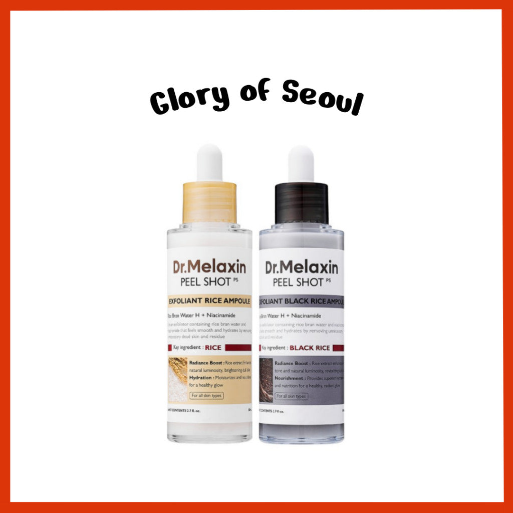 Dr.melaxin Peel Shot Exfoliating Ampoule 80ml 2type(White Rice, Black Rice)