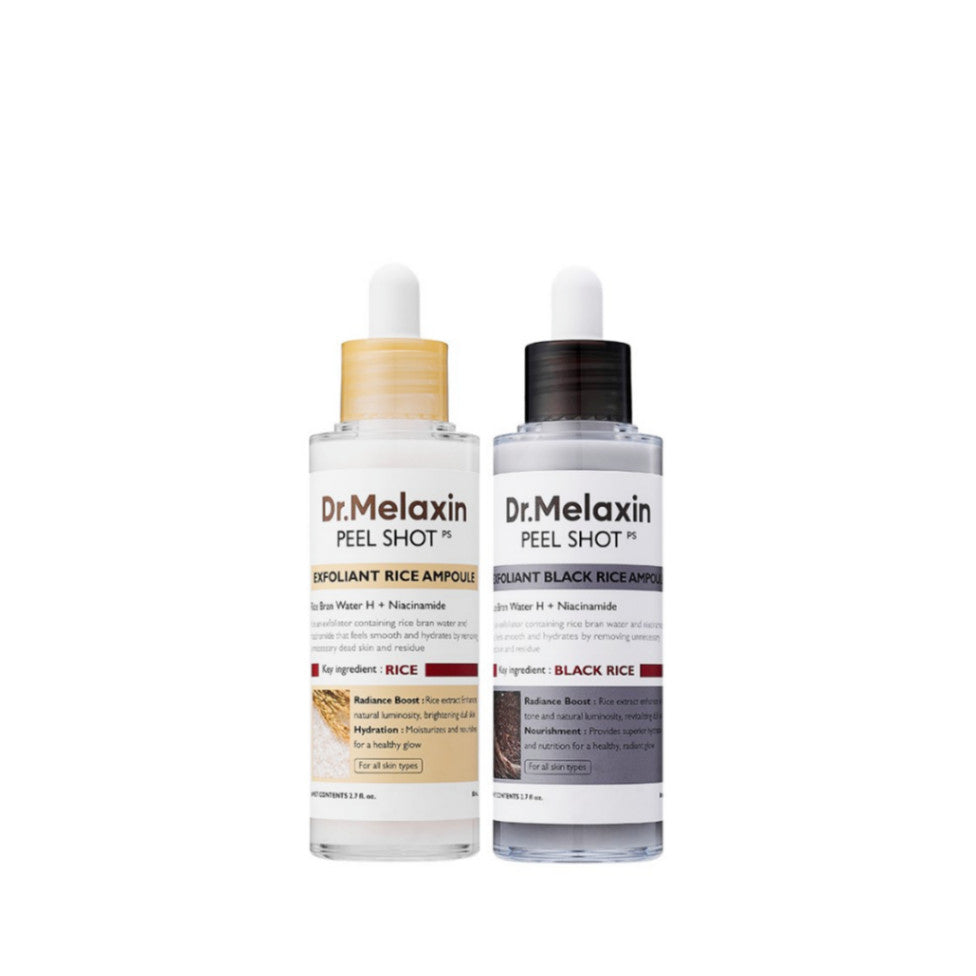 Dr.melaxin Peel Shot Ampola Esfoliante 80ml 2 tipos (Arroz Branco, Arroz Preto)