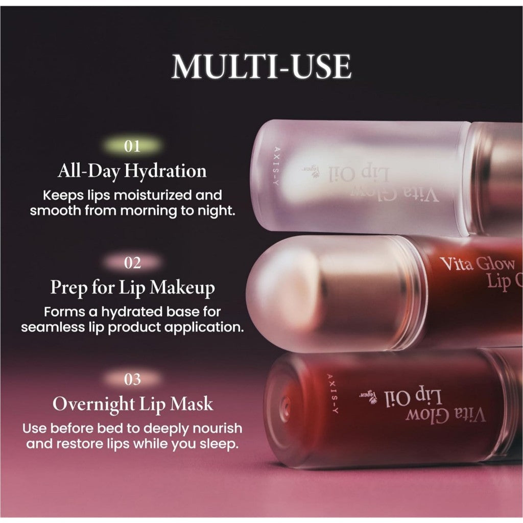 AXIS-Y Vita Glow Lip Oil 4ml (3 Types) │ Dreamy Olive / Cozy Fig / Chilled Berry