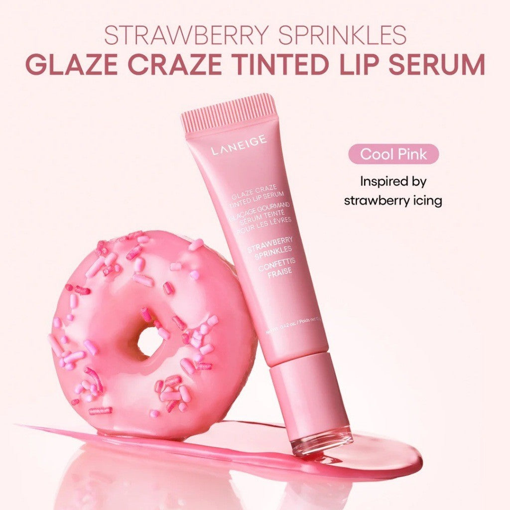 [NEW] LANEIGE Glaze Craze Tinted Lip Serum, 12g (8 colors) *No Keyring*