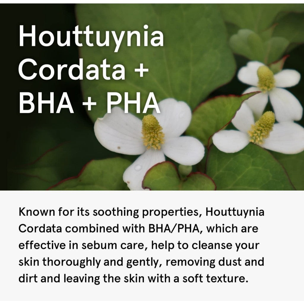 ONE THING Houttuynia Cordata Clarifying Facial Cleanser, 150mL | Heartleaf BHA PHA Foaming Hydrating