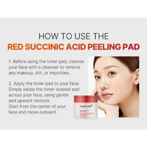 MEDICUBE Red Succinic Acid Peeling Pad, 155g (70 sheets)