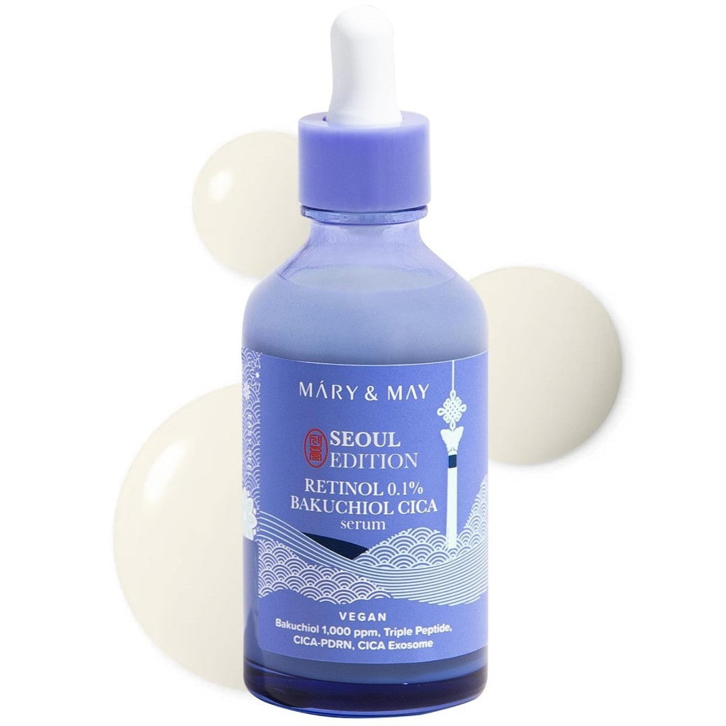Sérum MARY&MAY Edición Seúl (3 tipos) | Retinol 0,1% Bakuchiol Cica / Idebenona Complejo de Mora / Arroz Niacinamida 10% Triple Vitamina