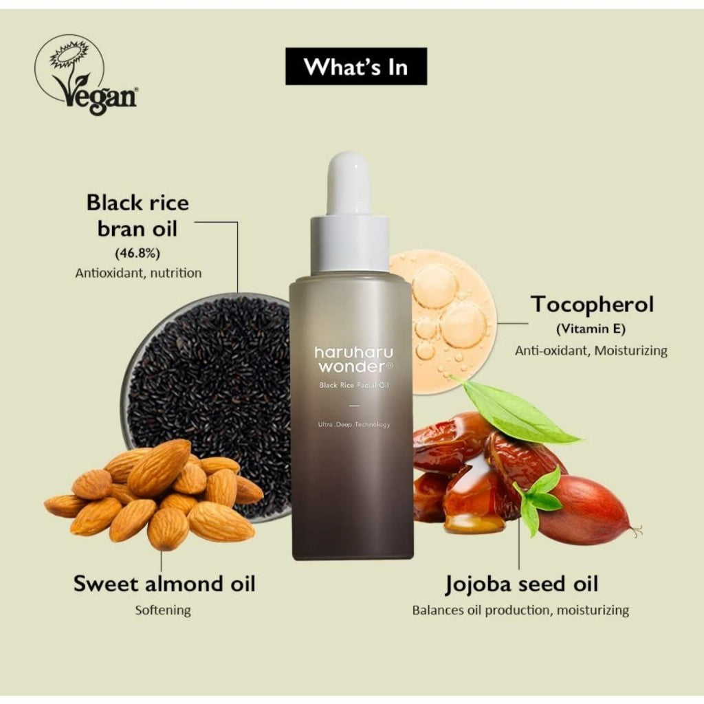 HARUHARU Wonder Black Rice Facial Oil, 30mL