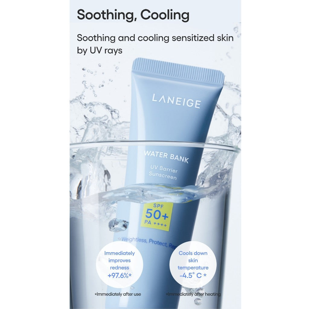 LANEIGE Water Bank UV Barrier suncreen, 10ml, 50ml