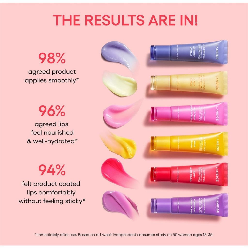 [NEW] LANEIGE Lip Glowy Balm, 10g (6 Types) | Hydrate, Glossy, Lightweight, Moisturize & Tint with Shea Butter