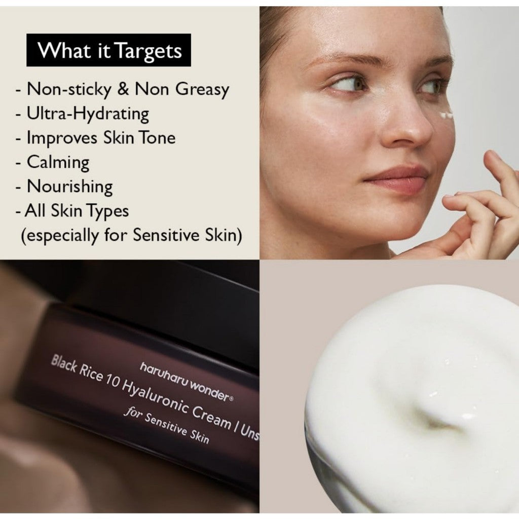 HARUHARU Wonder Black Rice Hyaluronic Cream Unscented, 50mL