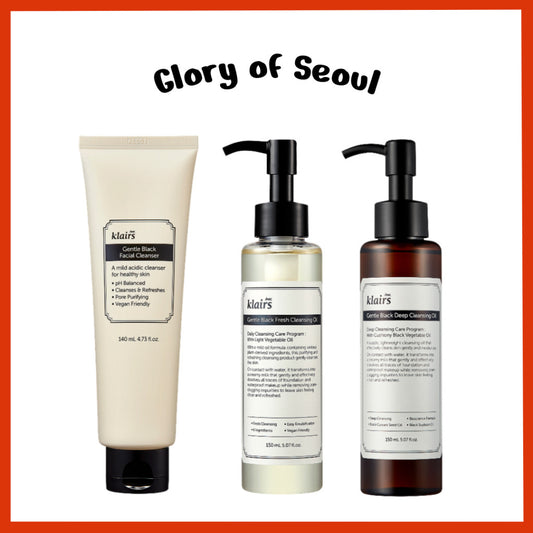 [New] KLAIRS Gentle Black Facial Cleanser, 140ml / Cleansing Oil (2 Types), 150ml