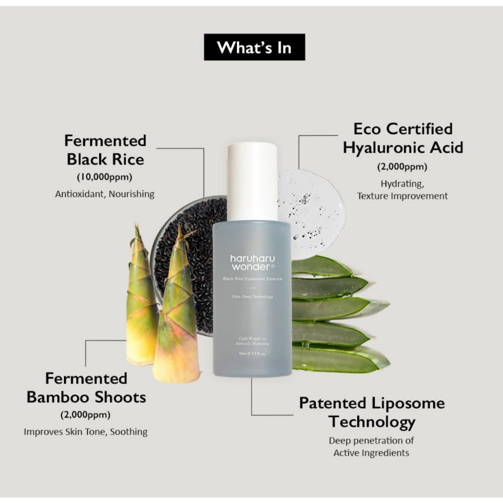 Haruharu Wonder Black Rice Hyaluronic Essence, 50mL