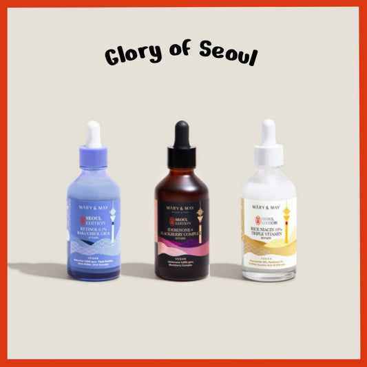 MARY&MAY Seoul Edition Serum (3 Types) | Retinol 0.1% Bakuchiol Cica / Idebenone Blackberry Complex / Rice Niacin 10% Triple Vitamin