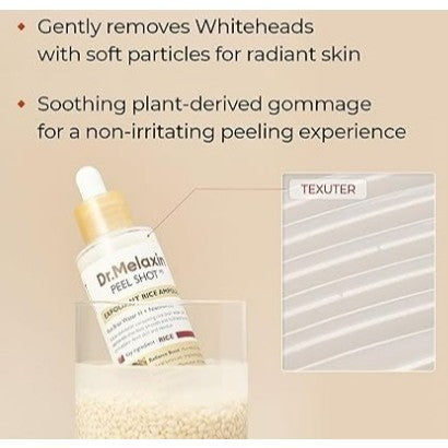 Dr.melaxin Peel Shot Exfoliating Ampoule 80ml 2type(White Rice, Black Rice)