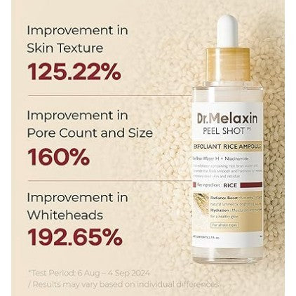 Dr.melaxin Peel Shot Exfoliating Ampoule 80ml 2type(White Rice, Black Rice)