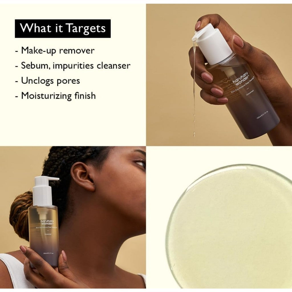 HARUHARU Wonder Black Rice Moisture Cleansing Oil, 150mL