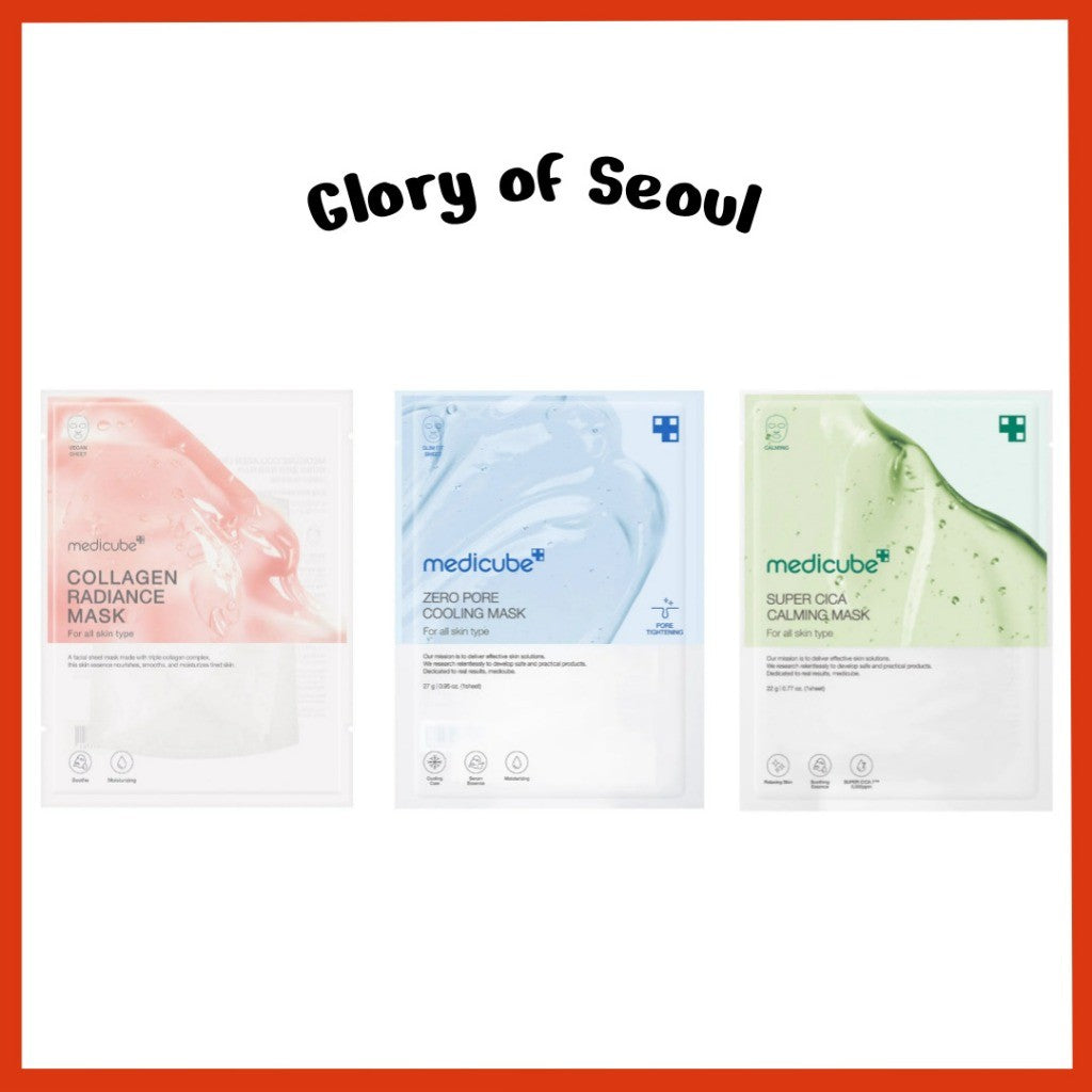 MEDICUBE Collagen Lifting / Zero Pore Cooling / Super Cica Calming Mask pack 1sheet