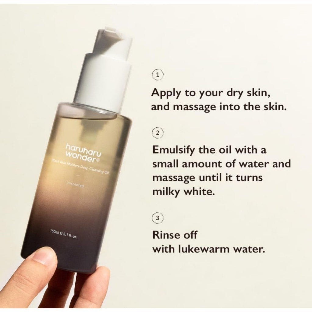 HARUHARU Wonder Black Rice Moisture Cleansing Oil, 150mL