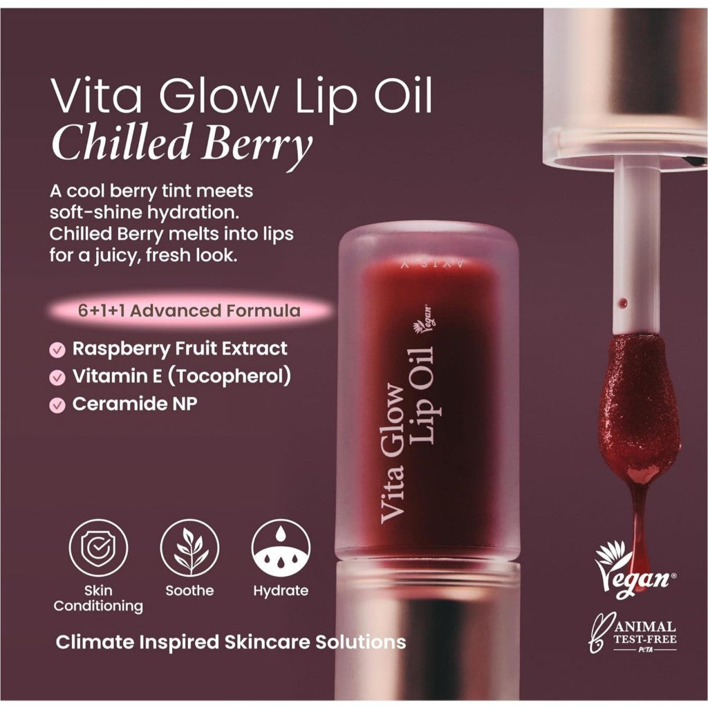 AXIS-Y Vita Glow Lip Oil 4ml (3 Types) │ Dreamy Olive / Cozy Fig / Chilled Berry