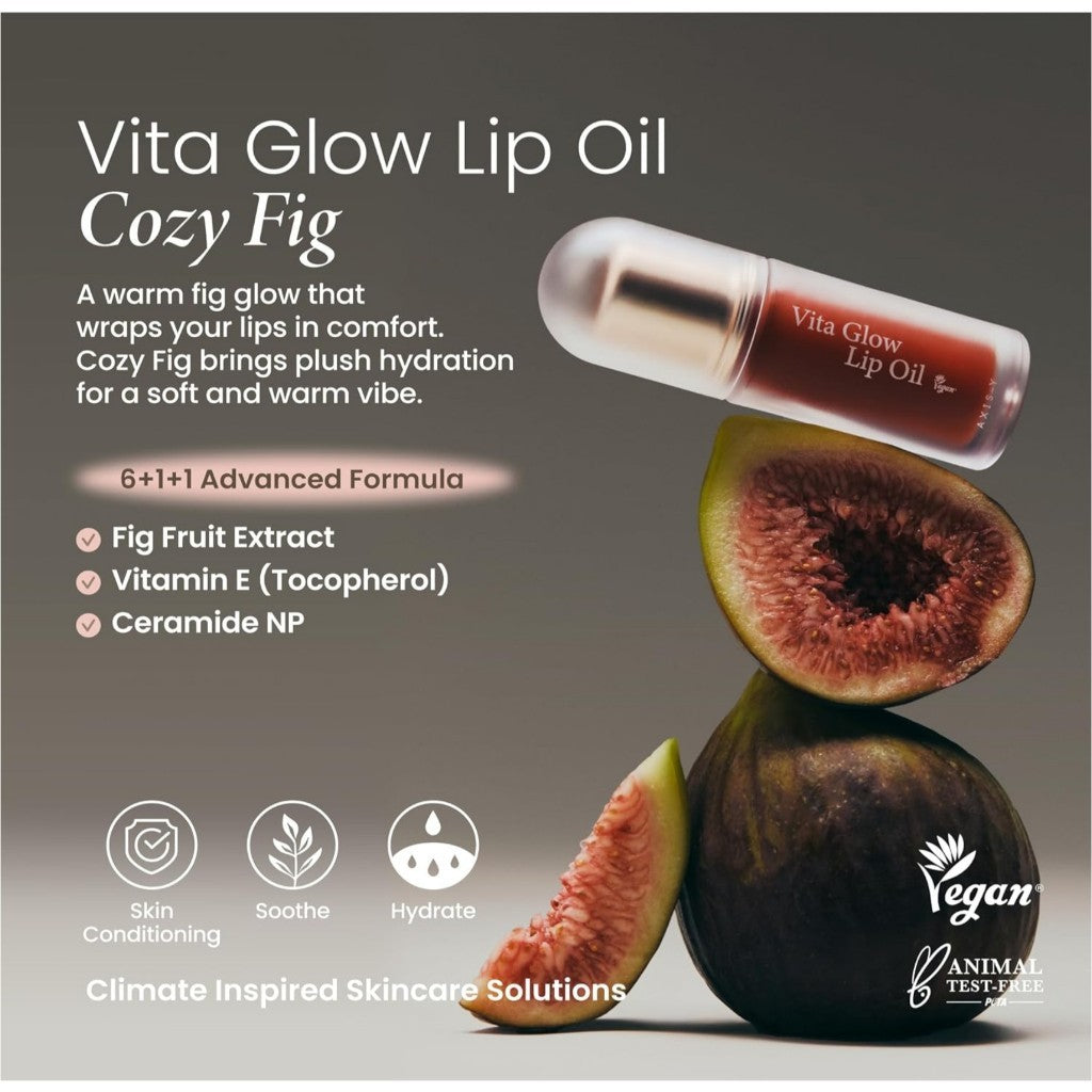 AXIS-Y Vita Glow Lip Oil 4ml (3 Types) │ Dreamy Olive / Cozy Fig / Chilled Berry